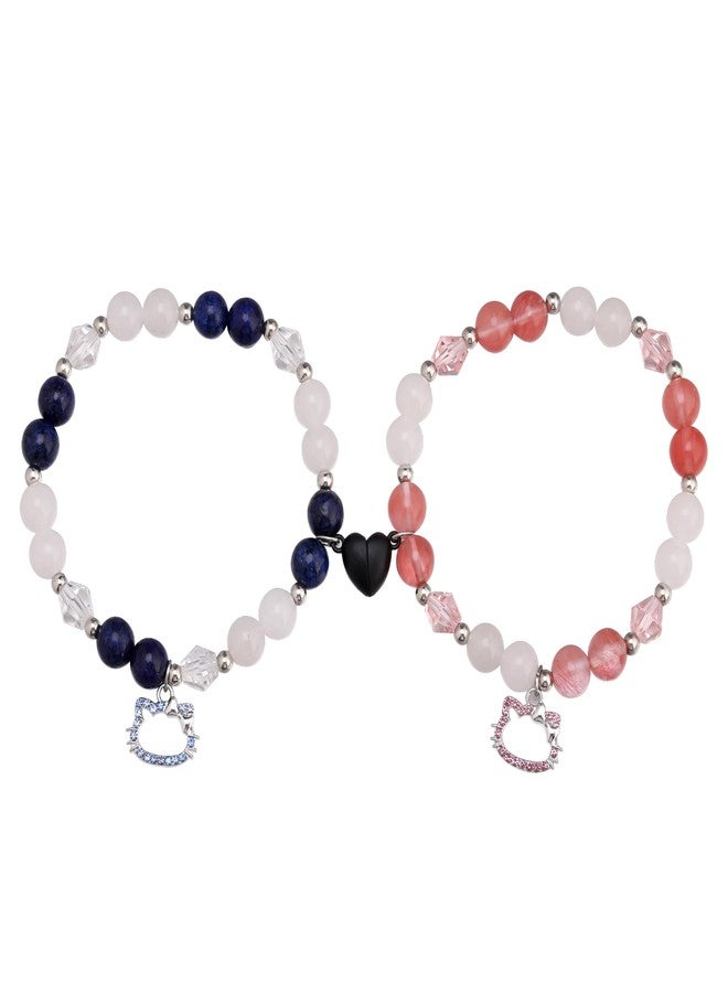 EXPHAIN Couples Bracelets For Him And Her Bf And Gf Relationship Bracelets For Couples Matching Best Friend Magnetic Bracelets Cute Kawaii Bracelet Gifts For Women Girls - Image 1